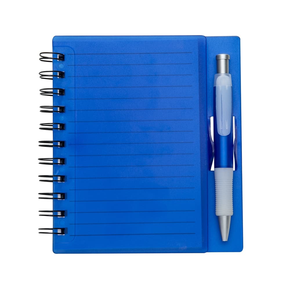 CADERNO PLÁSTICO C/ CANETA